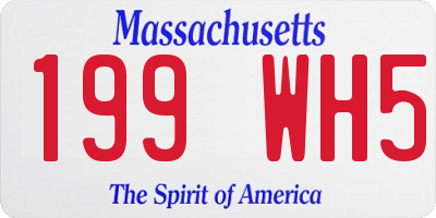 MA license plate 199WH5