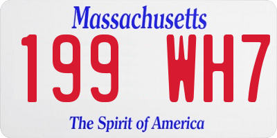 MA license plate 199WH7