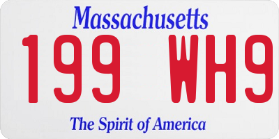 MA license plate 199WH9
