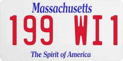 MA license plate 199WI1