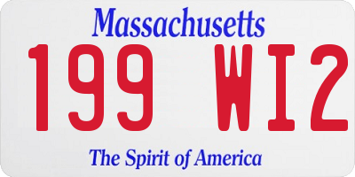 MA license plate 199WI2