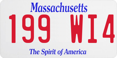 MA license plate 199WI4