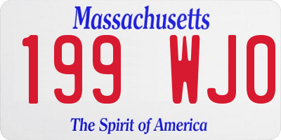 MA license plate 199WJ0
