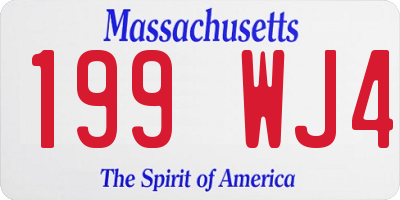 MA license plate 199WJ4