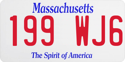 MA license plate 199WJ6