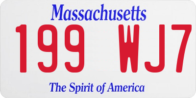 MA license plate 199WJ7