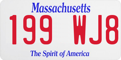 MA license plate 199WJ8