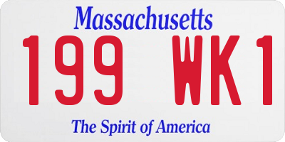MA license plate 199WK1