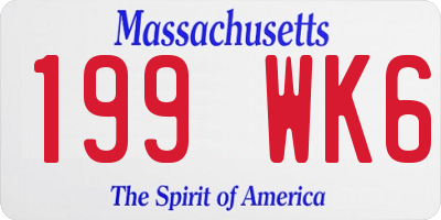 MA license plate 199WK6
