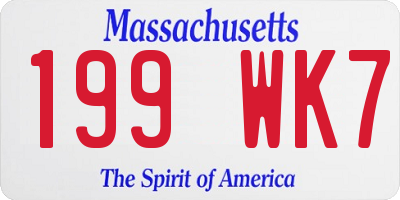 MA license plate 199WK7