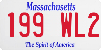 MA license plate 199WL2