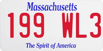 MA license plate 199WL3
