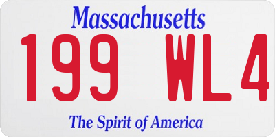 MA license plate 199WL4