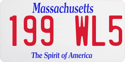 MA license plate 199WL5