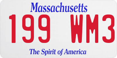 MA license plate 199WM3