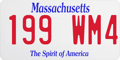 MA license plate 199WM4