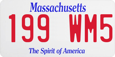 MA license plate 199WM5