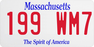 MA license plate 199WM7