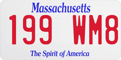 MA license plate 199WM8