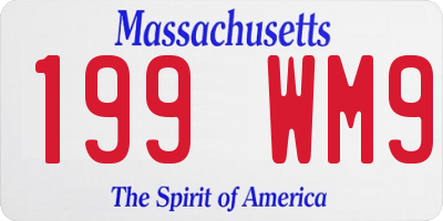 MA license plate 199WM9