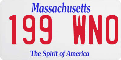 MA license plate 199WN0