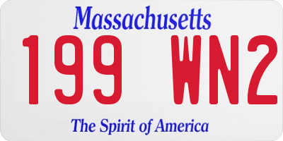 MA license plate 199WN2