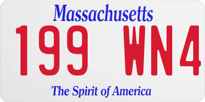 MA license plate 199WN4