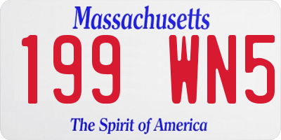 MA license plate 199WN5