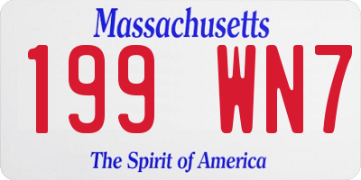MA license plate 199WN7