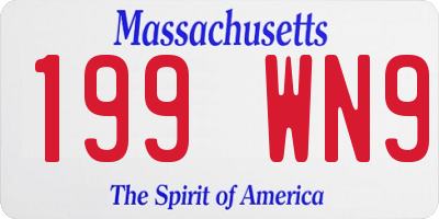 MA license plate 199WN9