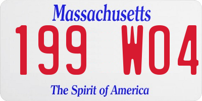 MA license plate 199WO4