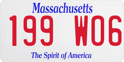 MA license plate 199WO6