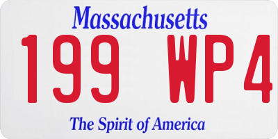 MA license plate 199WP4
