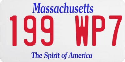 MA license plate 199WP7