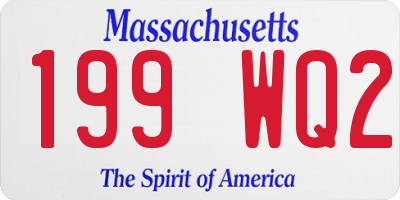 MA license plate 199WQ2