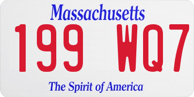 MA license plate 199WQ7