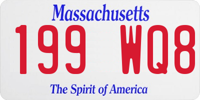 MA license plate 199WQ8