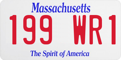 MA license plate 199WR1