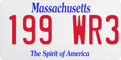 MA license plate 199WR3