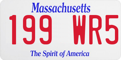 MA license plate 199WR5
