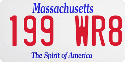 MA license plate 199WR8