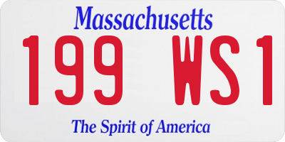 MA license plate 199WS1
