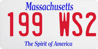 MA license plate 199WS2