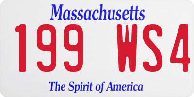 MA license plate 199WS4