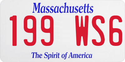 MA license plate 199WS6