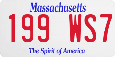 MA license plate 199WS7