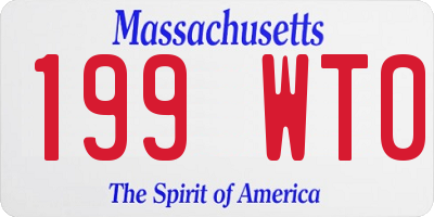 MA license plate 199WT0