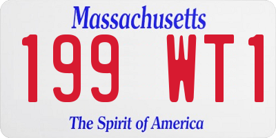 MA license plate 199WT1