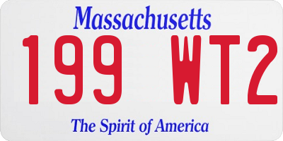 MA license plate 199WT2