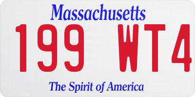 MA license plate 199WT4